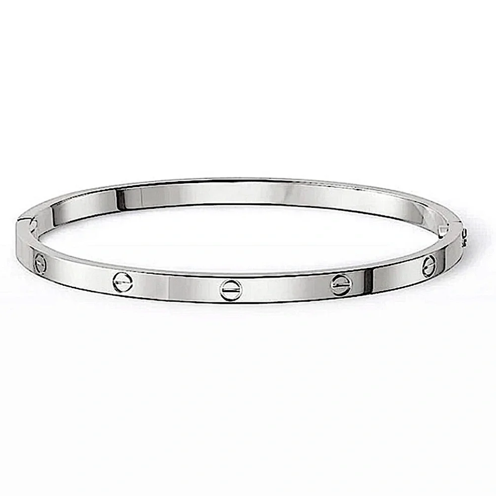 Love Screwdriver Platinum Silver Thin Version Bangle Bracelet No Stones - Picture 2 of 7